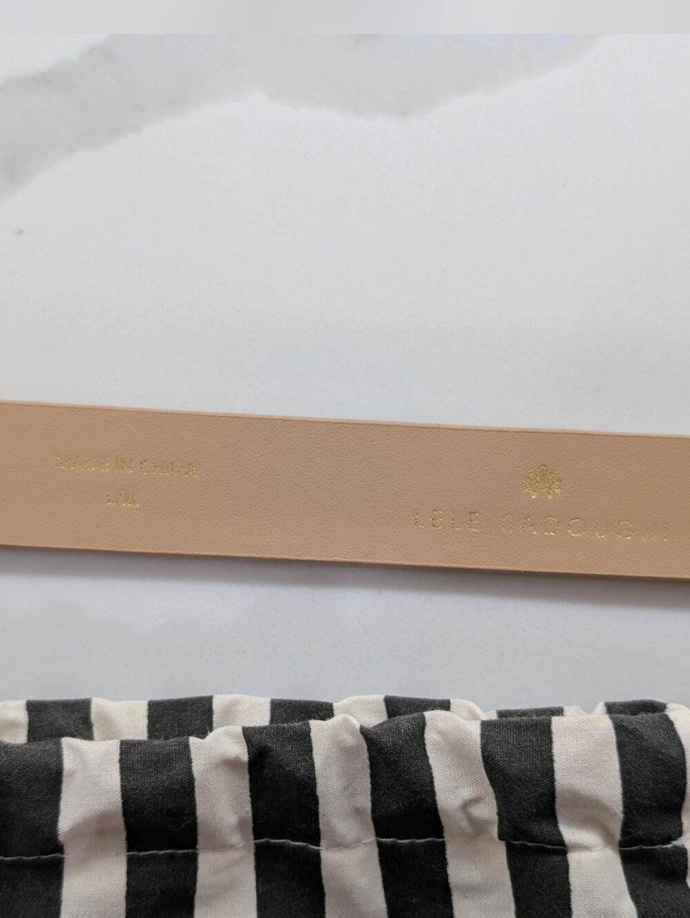 Lele Sadoughi Beige Floral Leather Belt - Picture 3 of 5